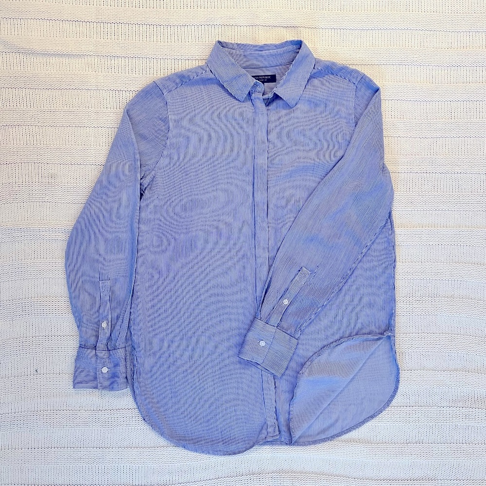 BANANA REPUBLIC Parker Tunic Tuxedo Button-Down Size S